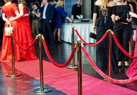 Red Carpet And Rope Barriers